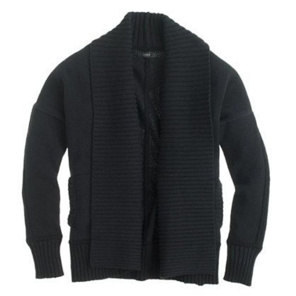 JCrew Chunky Trim Open Cardigan